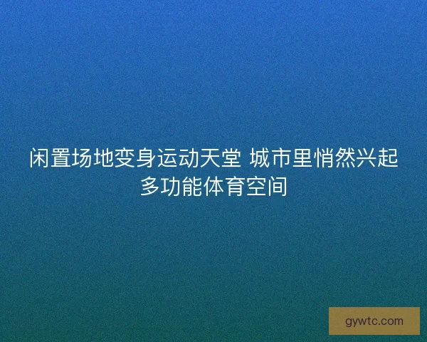 闲置场地变身运动天堂 城市里悄然兴起多功能体育空间